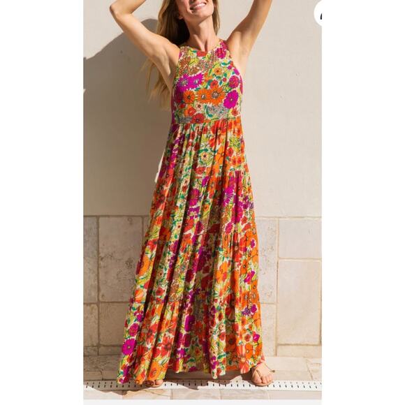 Women’s Natural Life Boho Floral Maxi Dress Size M - Picture 8 of 10